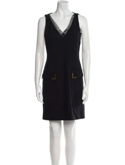 Pre-owned Michael Kors Virgin Wool Mini Dress In Blue