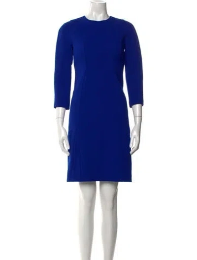 Pre-owned Michael Kors Virgin Wool Mini Dress In Blue