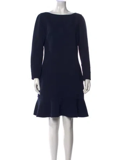 Pre-owned Michael Kors Virgin Wool Mini Dress In Blue