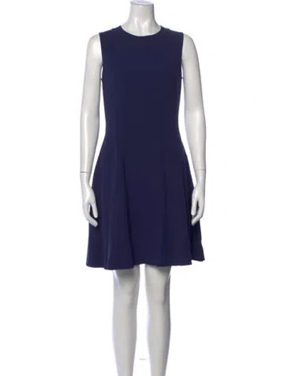 Pre-owned Michael Kors Virgin Wool Mini Dress In Blue