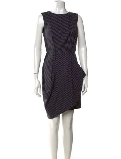 Pre-owned Michael Kors Virgin Wool Mini Dress In Blue