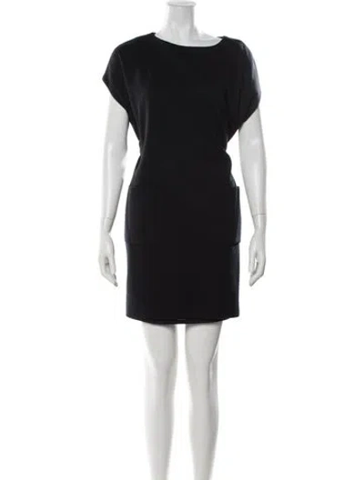 Pre-owned Michael Kors Virgin Wool Mini Dress In Blue