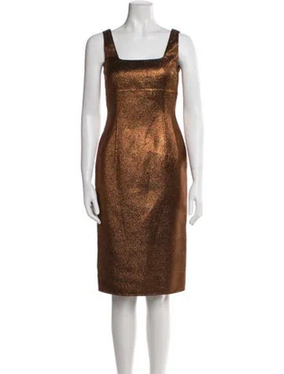 Pre-owned Michael Kors Virgin Wool Mini Dress In Brown