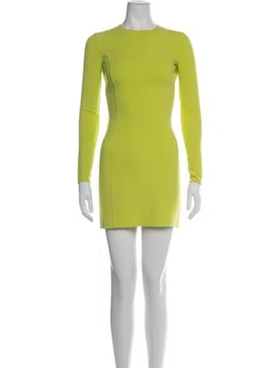 Pre-owned Michael Kors Virgin Wool Mini Dress In Green