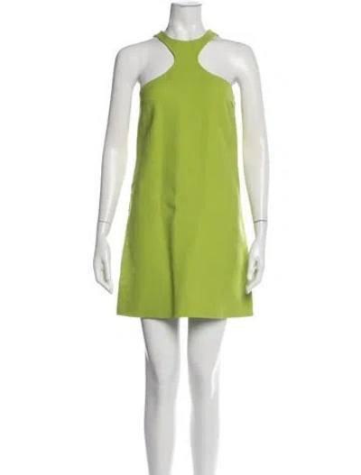Pre-owned Michael Kors Virgin Wool Mini Dress In Green