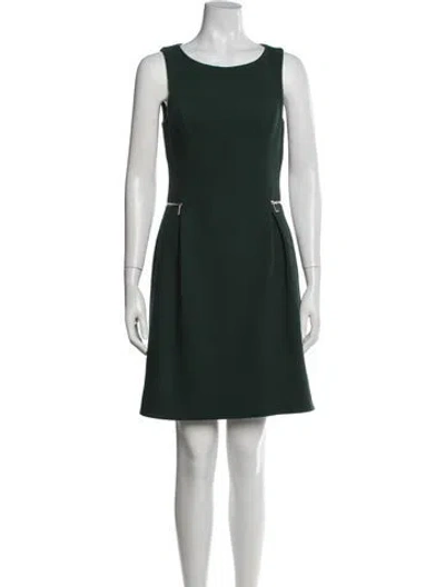Pre-owned Michael Kors Virgin Wool Mini Dress In Green