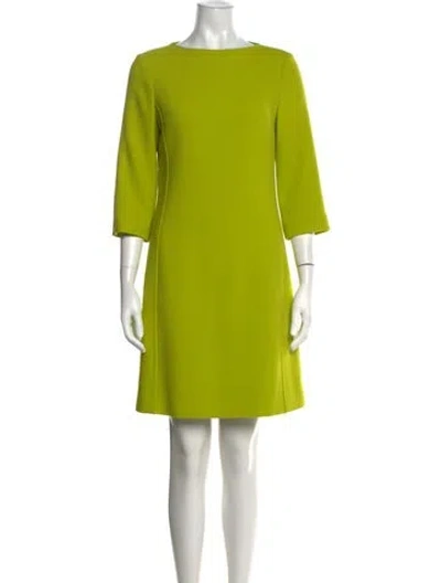 Pre-owned Michael Kors Virgin Wool Mini Dress In Green