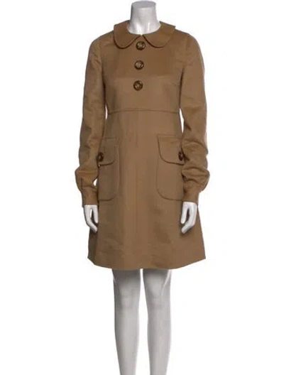 Pre-owned Michael Kors Virgin Wool Mini Dress In Neutral