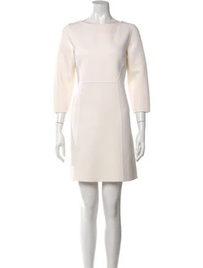 Pre-owned Michael Kors Virgin Wool Mini Dress In Neutral