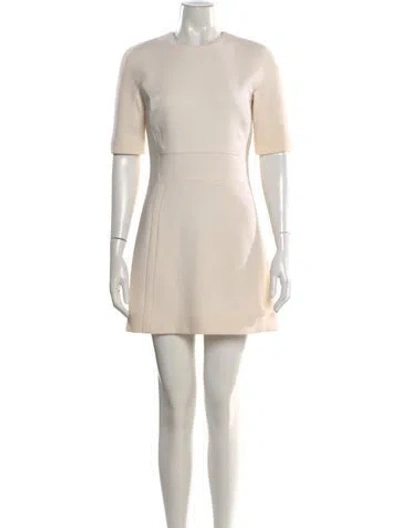 Pre-owned Michael Kors Virgin Wool Mini Dress In Neutral