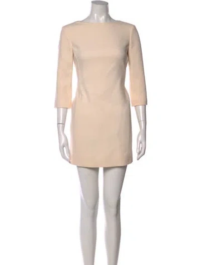 Pre-owned Michael Kors Virgin Wool Mini Dress In Neutral