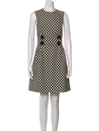 Pre-owned Michael Kors Virgin Wool Mini Dress In Neutral