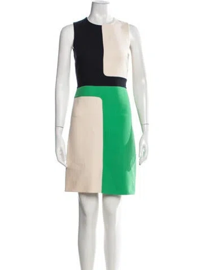 Pre-owned Michael Kors Virgin Wool Mini Dress In Neutrals