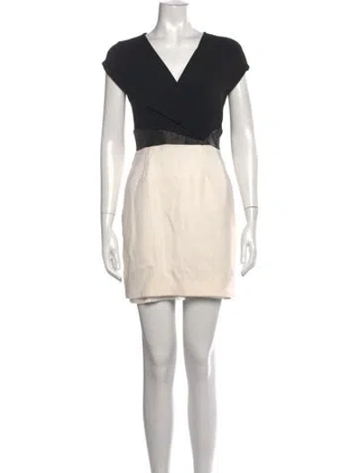 Pre-owned Michael Kors Virgin Wool Mini Dress In Neutrals