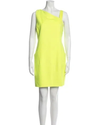 Pre-owned Michael Kors Virgin Wool Mini Dress In Yellow