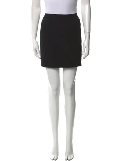 Pre-owned Michael Kors Virgin Wool Mini Skirt In Black