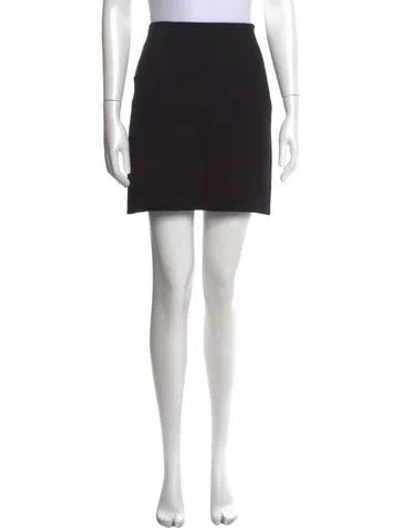 Pre-owned Michael Kors Virgin Wool Mini Skirt In Black