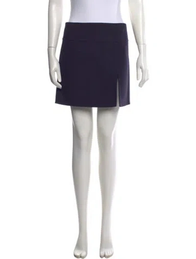 Pre-owned Michael Kors Virgin Wool Mini Skirt In Blue
