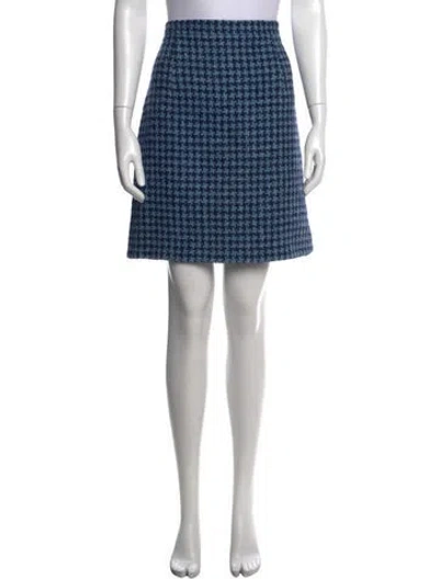 Pre-owned Michael Kors Virgin Wool Mini Skirt In Blue