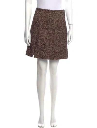 Pre-owned Michael Kors Virgin Wool Mini Skirt In Brown