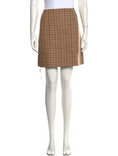 Pre-owned Michael Kors Virgin Wool Mini Skirt In Brown