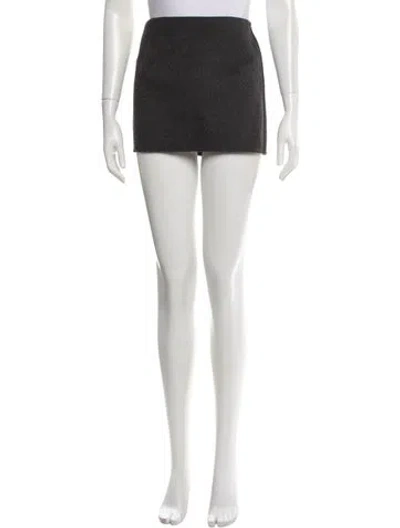 Pre-owned Michael Kors Virgin Wool Mini Skirt In Gray
