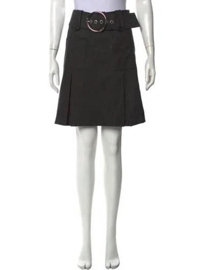 Pre-owned Michael Kors Virgin Wool Mini Skirt In Grey