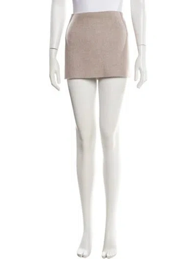 Pre-owned Michael Kors Virgin Wool Mini Skirt W/ Tags In Neutral