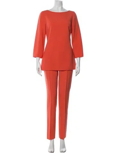 Pre-owned Michael Kors Virgin Wool Pant Set In Orange