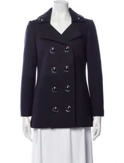 Pre-owned Michael Kors Virgin Wool Peacoat In Purple