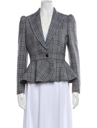 Pre-owned Michael Kors Virgin Wool Plaid Print Blazer In Multi