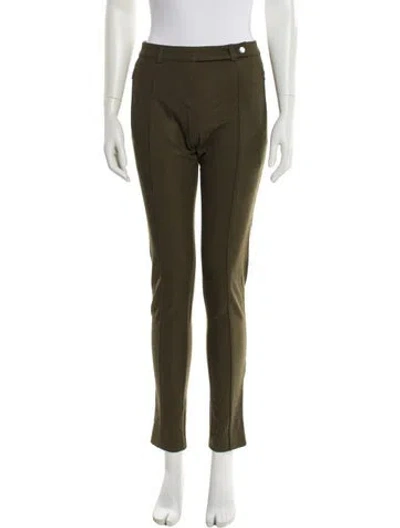 Pre-owned Michael Kors Virgin Wool Skinny Leg Pants In Green