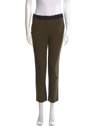 Pre-owned Michael Kors Virgin Wool Skinny Leg Pants In Green