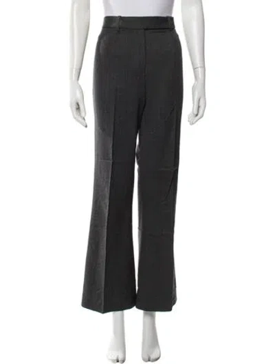 Pre-owned Michael Kors Virgin Wool Straight Leg Pants In Black