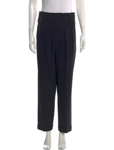 Pre-owned Michael Kors Virgin Wool Straight Leg Pants In Black
