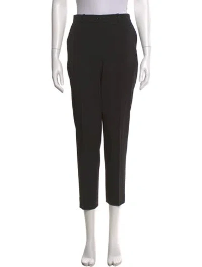 Pre-owned Michael Kors Virgin Wool Straight Leg Pants In Black