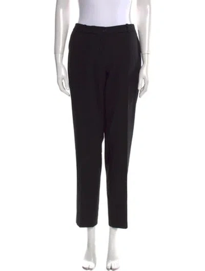 Pre-owned Michael Kors Virgin Wool Straight Leg Pants In Black
