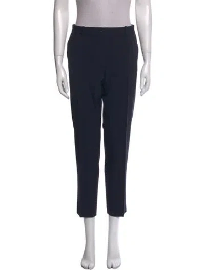 Pre-owned Michael Kors Virgin Wool Straight Leg Pants In Black