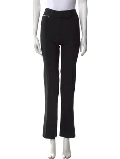 Pre-owned Michael Kors Virgin Wool Straight Leg Pants In Black