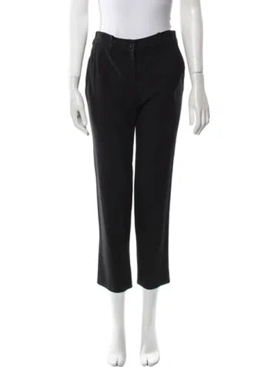 Pre-owned Michael Kors Virgin Wool Straight Leg Pants In Black