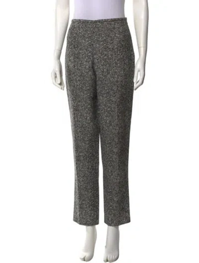 Pre-owned Michael Kors Virgin Wool Straight Leg Pants In Black