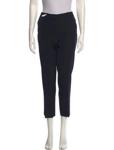 Pre-owned Michael Kors Virgin Wool Straight Leg Pants In Black