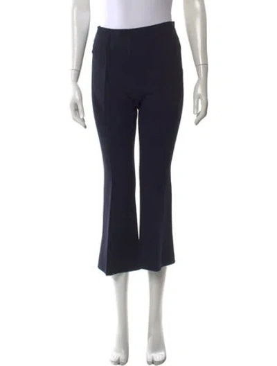 Pre-owned Michael Kors Virgin Wool Straight Leg Pants In Black