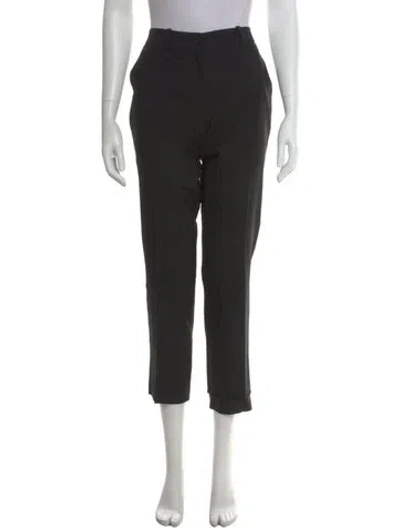 Pre-owned Michael Kors Virgin Wool Straight Leg Pants In Black
