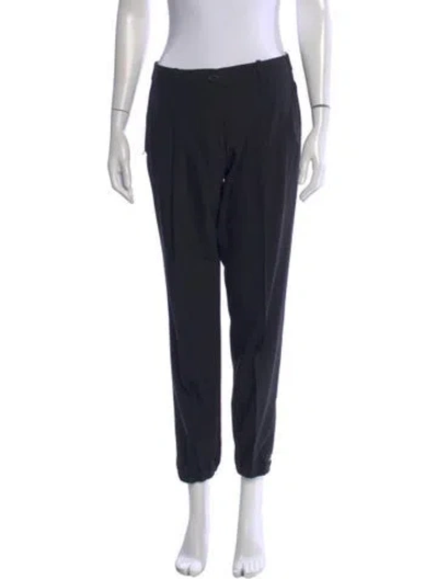 Pre-owned Michael Kors Virgin Wool Straight Leg Pants In Black