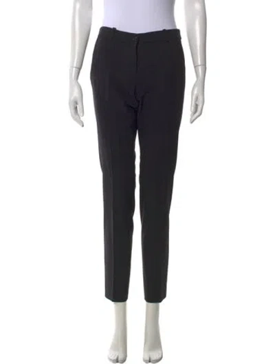Pre-owned Michael Kors Virgin Wool Straight Leg Pants In Black