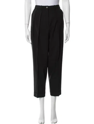 Pre-owned Michael Kors Virgin Wool Straight Leg Pants In Black