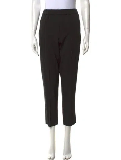 Pre-owned Michael Kors Virgin Wool Straight Leg Pants In Black