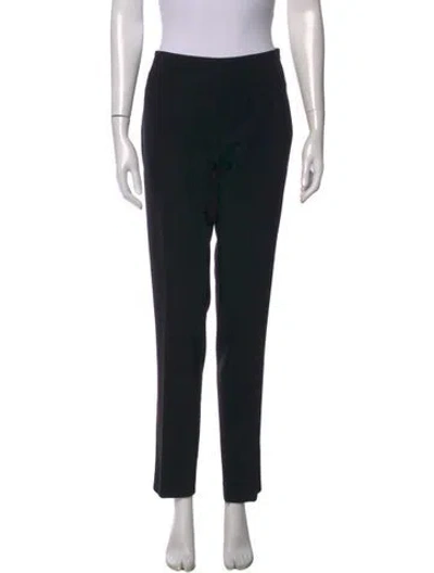 Pre-owned Michael Kors Virgin Wool Straight Leg Pants In Black