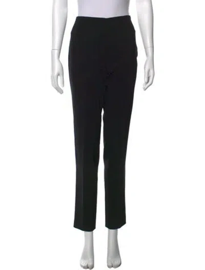 Pre-owned Michael Kors Virgin Wool Straight Leg Pants In Black